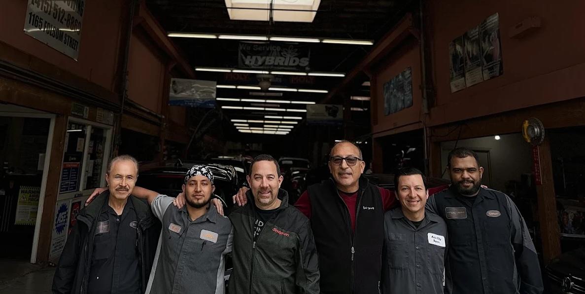 The Auto City Repair team at our Folsom Street shop in San Francisco